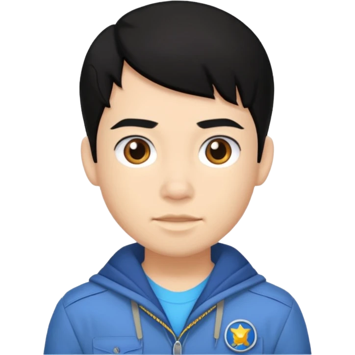 Jay from Kubz Scouts with black hair emoji