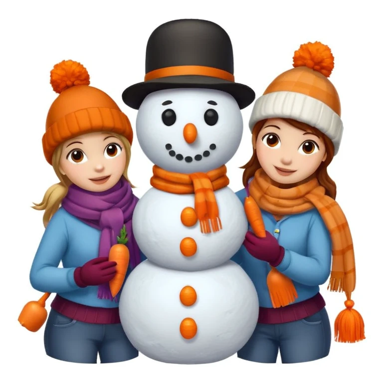 people making a snowman emoji