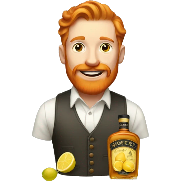 ginger,lemon and whiskey label  emoji