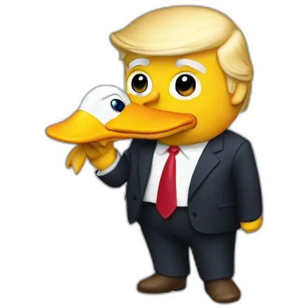 trump hold a duck emoji