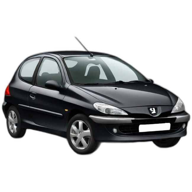 Peugeot 206+ noire face emoji