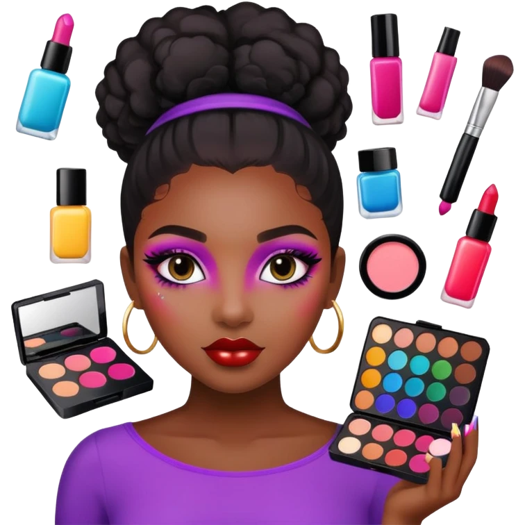 Black girl makeup products emoji
