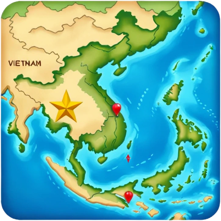 a vietnam map with no other countriesaround it emoji
