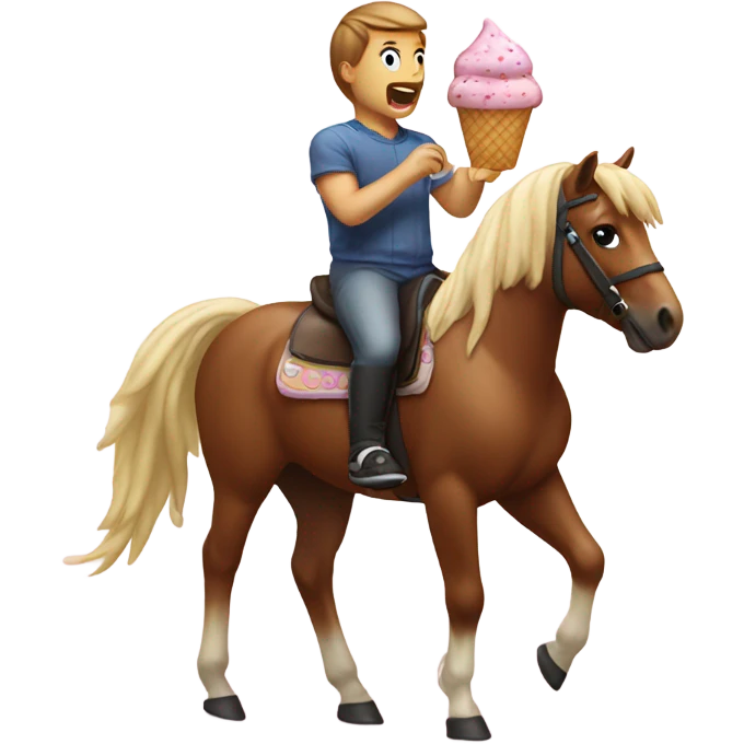 Icecream riding a pony emoji