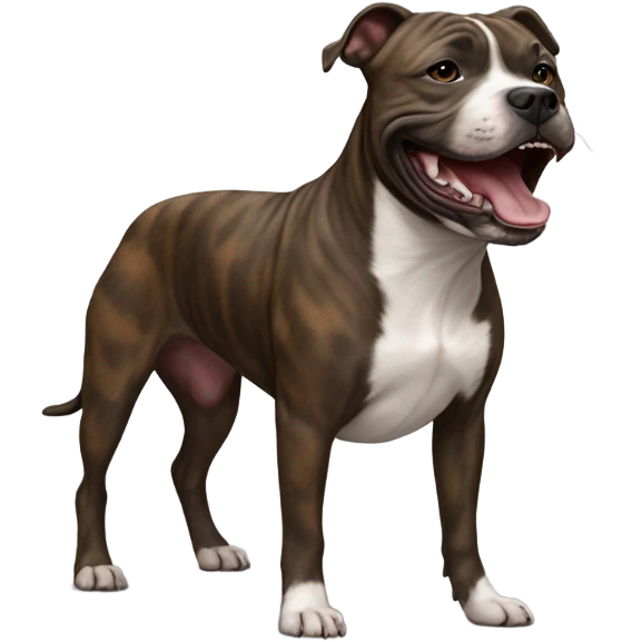 happy brindle Staffordshire with no white emoji