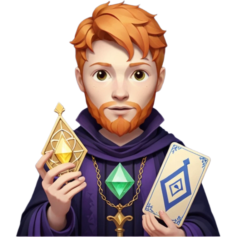fantasy magic tarot card low poly ginger emoji