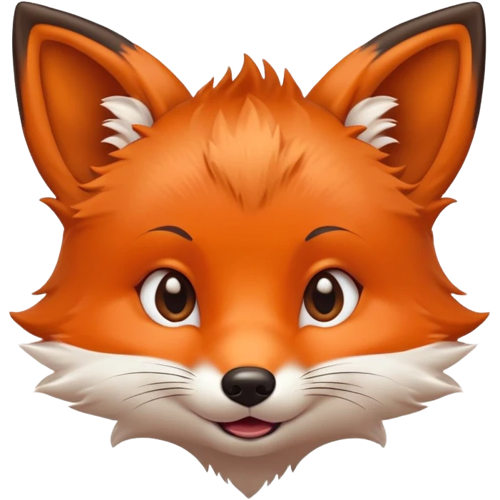 cute baby fox with grimacing face and perked ears emoji