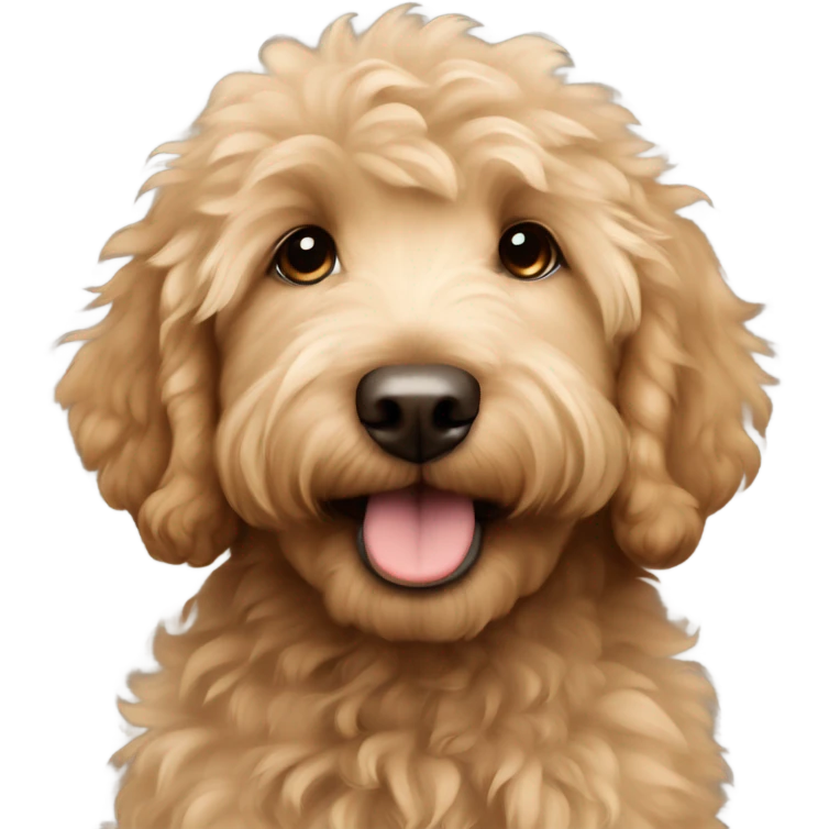 light brown fluffy golden doodle puppy emoji