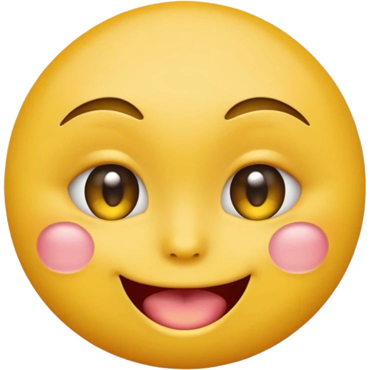 Round yellow emoji face with sexy eyes biting its index in a slightly erotic way emoji