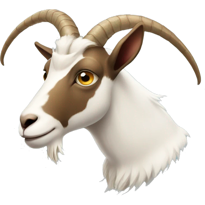 A male goat stuck to a fish emoji