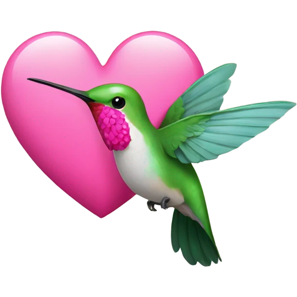 Hummingbird with pink heart  emoji