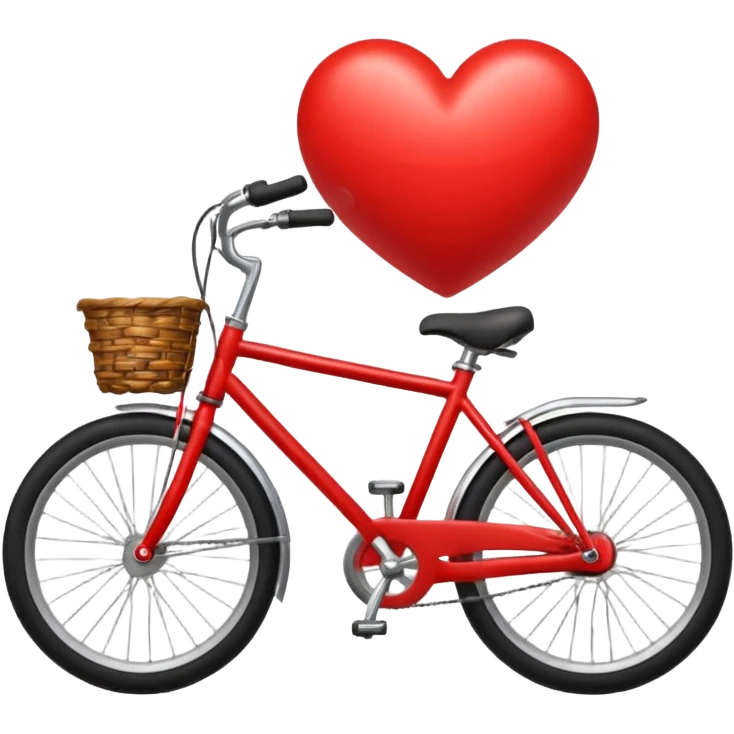 a heart emoji riding a bicycle emoji