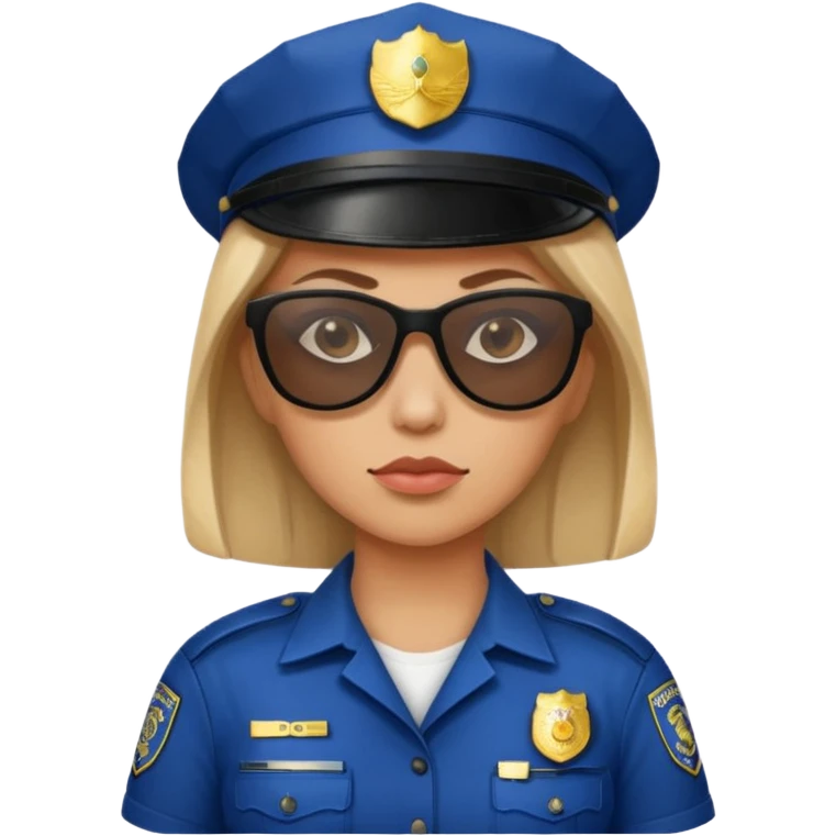 woman police with sunglasses emoji