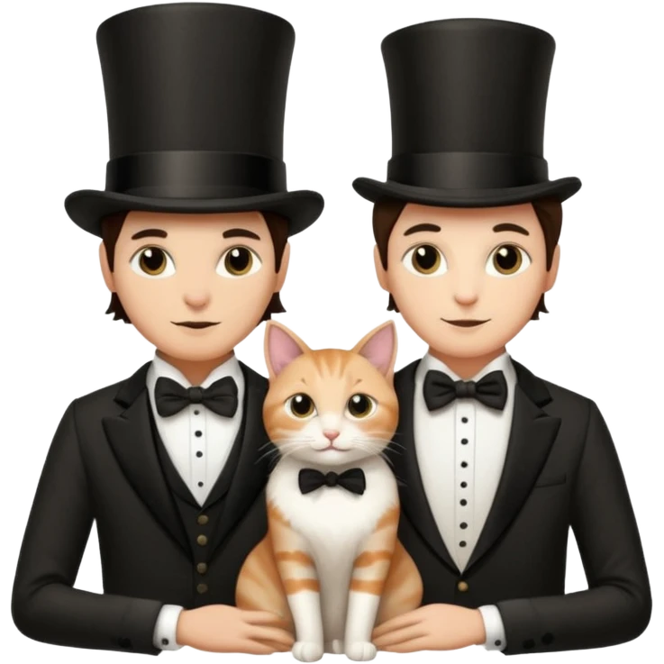 magician couple and their pet cat emoji