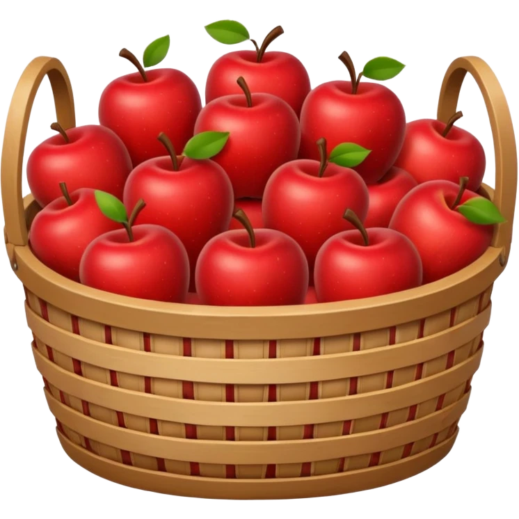 Apple Basket with Handles on Both Sides of the Basket emoji