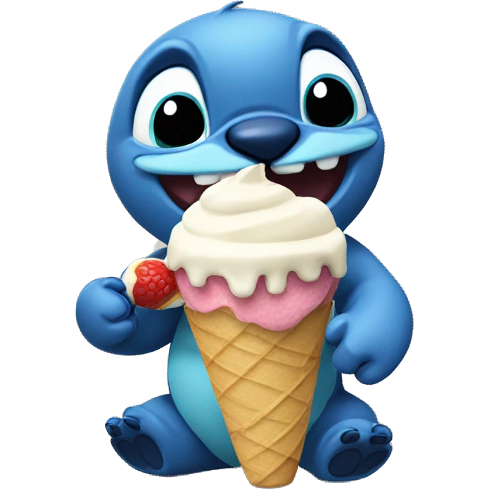 Stitch eating icecream emoji