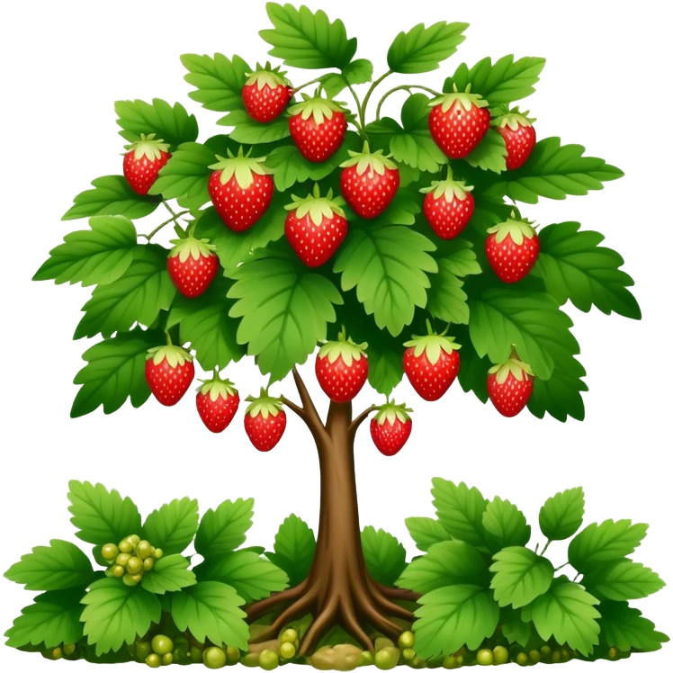 large strawberry bush in forest emoji