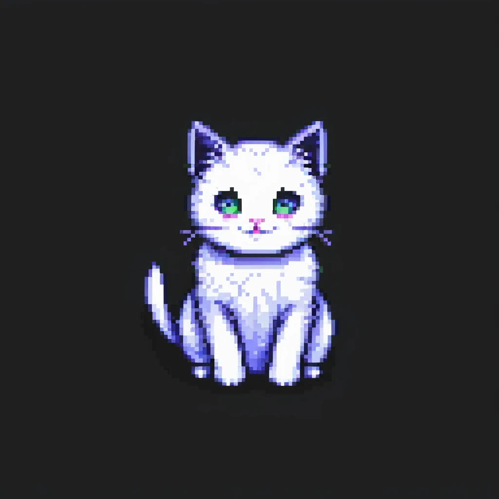 cute cat pixel art emoji