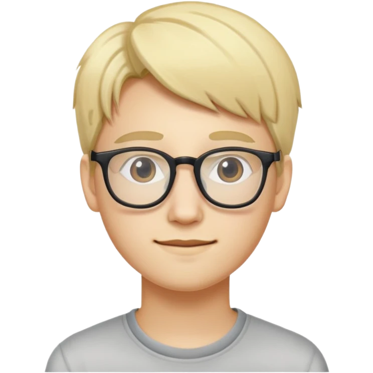 "- Nam
- 20 tuổi
- Da trắng
- Tóc vàng
- Đeo kính
- Mặt thân thiện
" emoji
