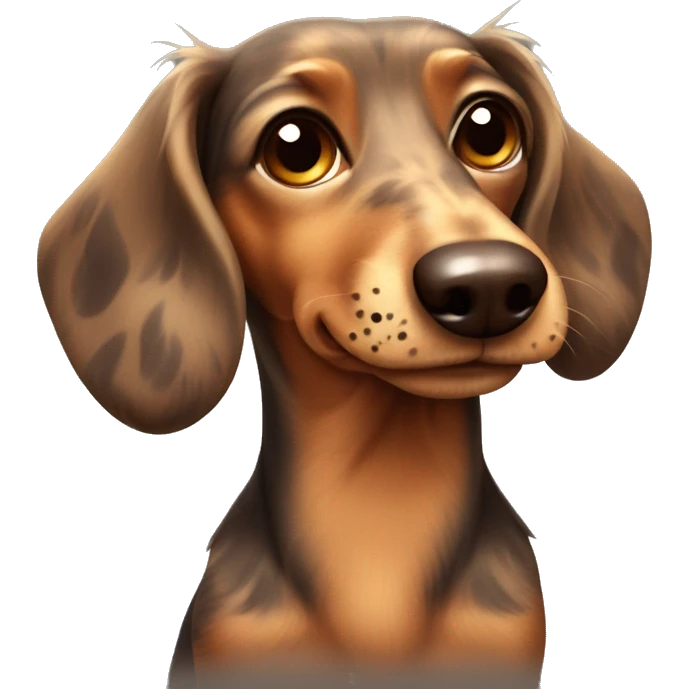 sad rough haired dachshund with brown spots emoji