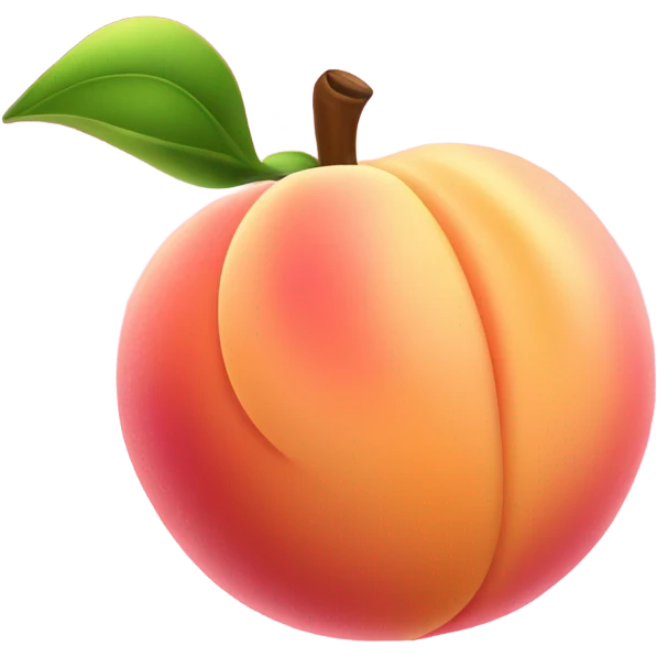 A peach with drops of milk dripping emoji