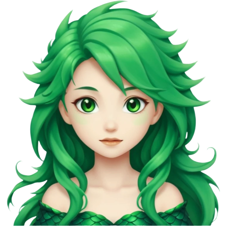 Anime Green DragonGirl She/Her emoji