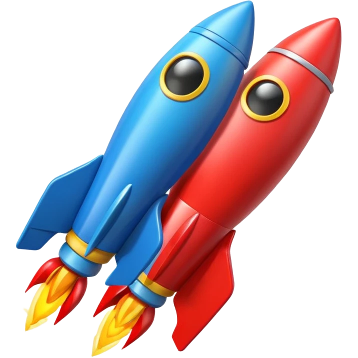 colored Toy Rockets emoji