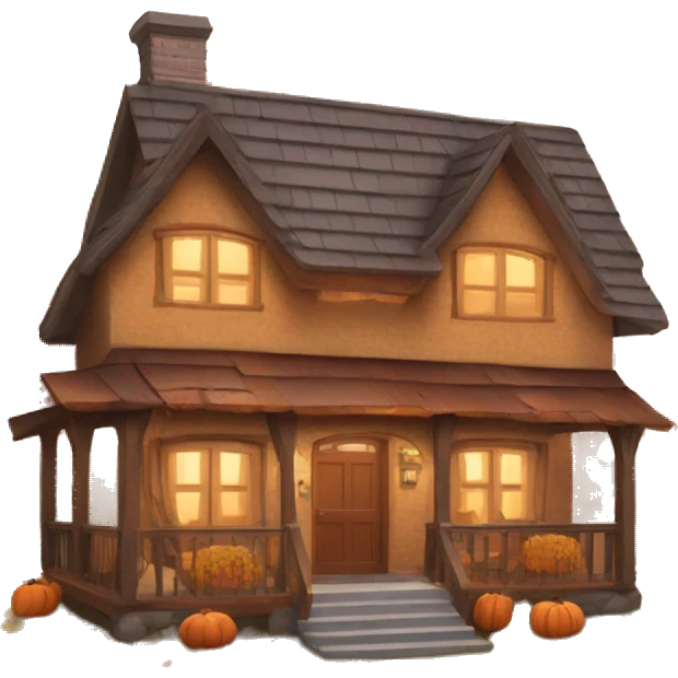 Cozy autumn house emoji
