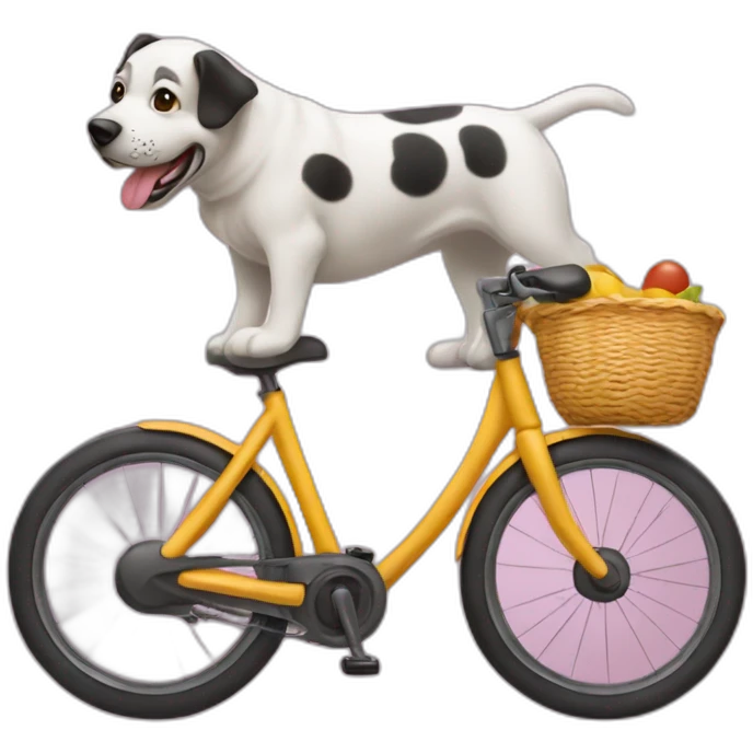 Squezzi qui fait du vélo avec son chien emoji
