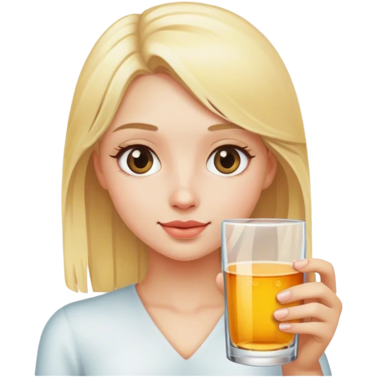 Blonde girl with glass emoji