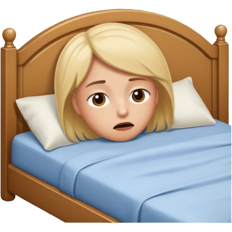 lie down on bed to sleep, but hungry emoji