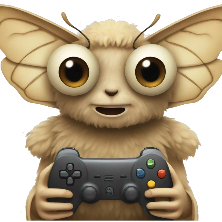 Moth playing video games  emoji