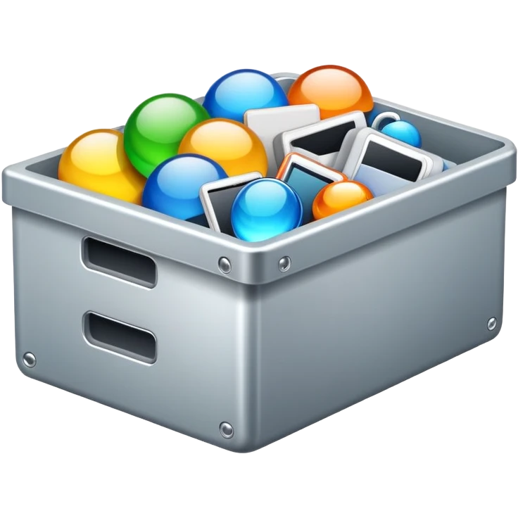 Box full of desktop material  emoji