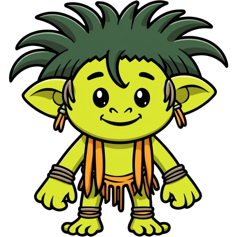 Black troll with dreads emoji