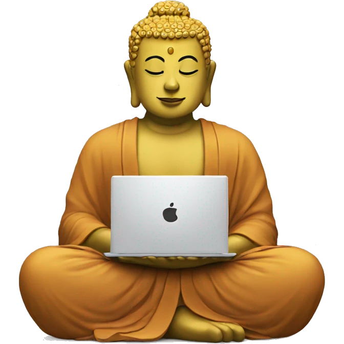 Buddha with a laptop emoji