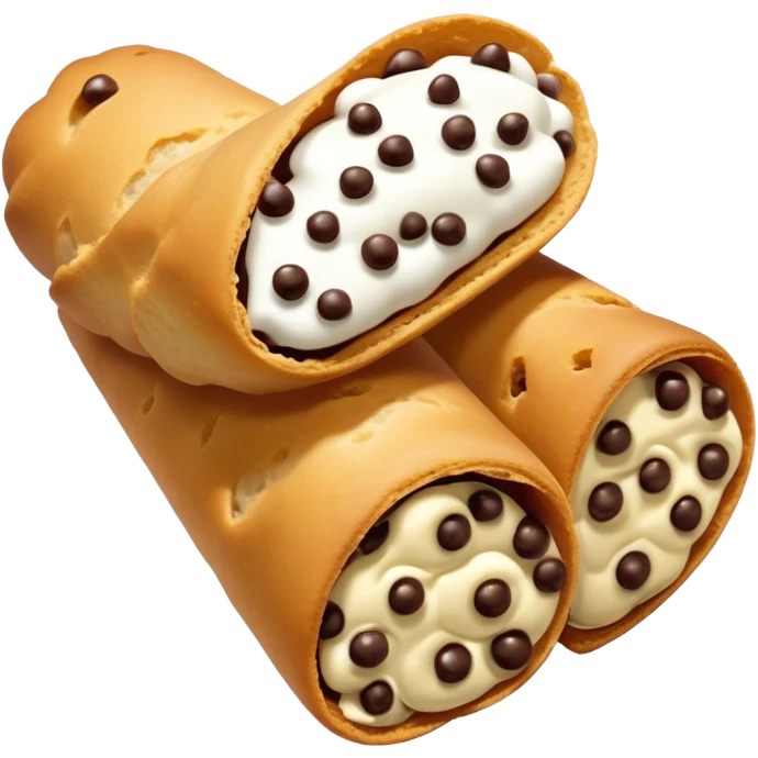  cannoli with chocolate chips luxury  emoji