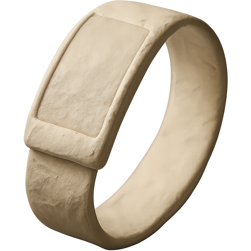 claymation style white Whoop band bracelet emoji