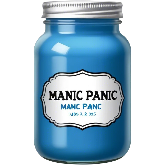 jar of blue hair dyed labeled manic panic emoji