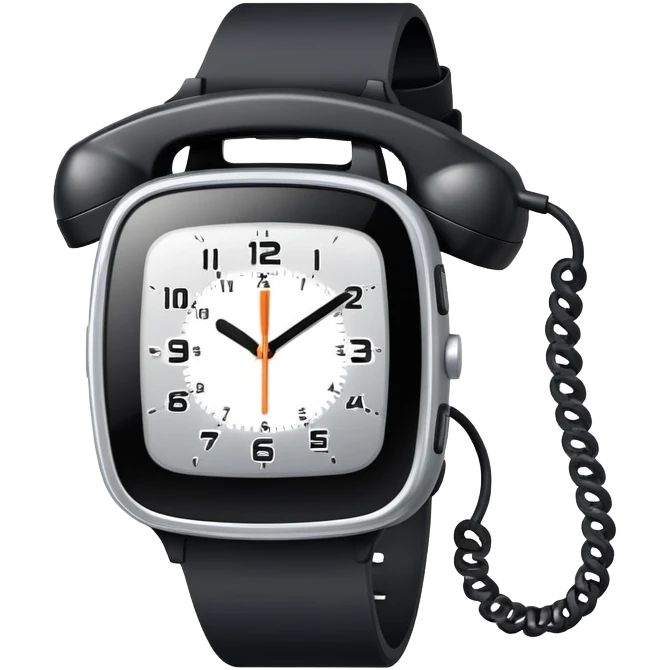 telephone positioned directly under a wristwatch emoji