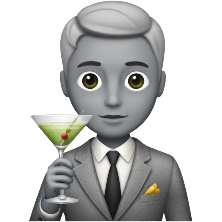 a pile of dust holding a martini emoji