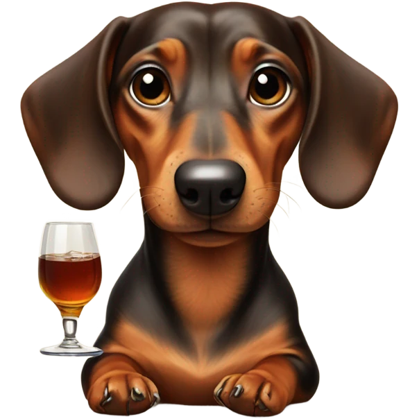 Dachshund drinking bourbon  emoji
