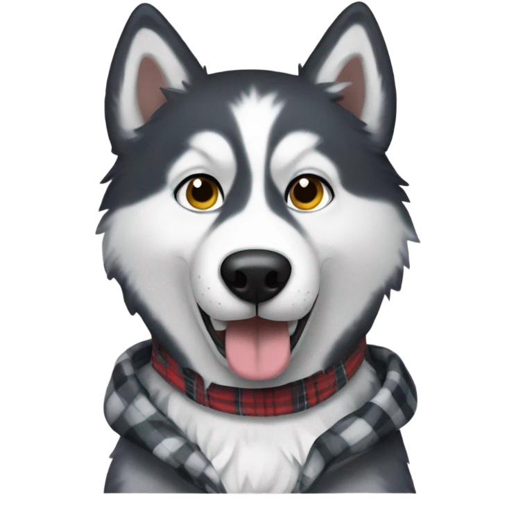 Husky in flannel  emoji