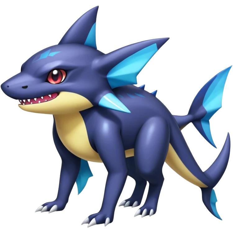 Shiny Dark Sharpedo-Haunter-Umbreon-Nidorino-fusion-hybrid full body emoji