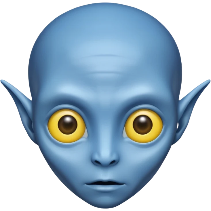 I want an alien with blue color and middle section of the forehead should be yellow emoji