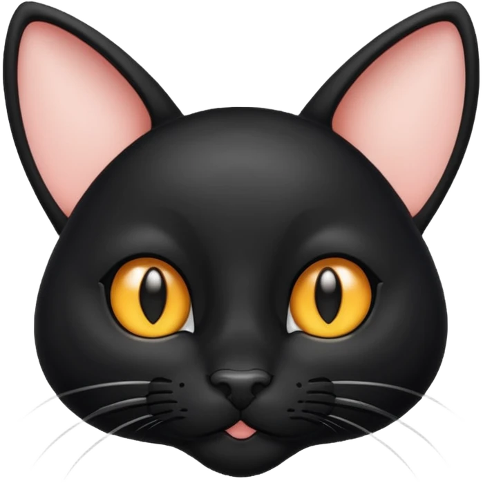 Black cat with big ears and nose emoji