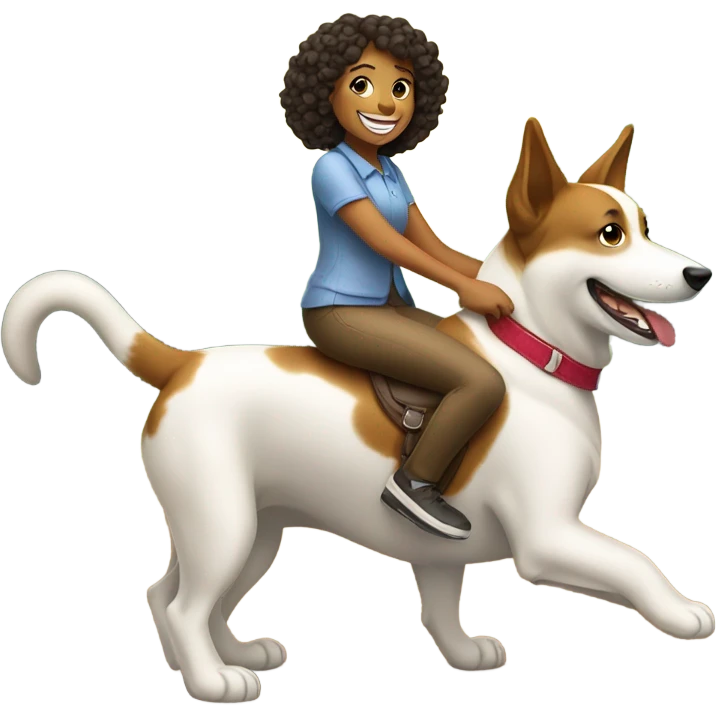 Abrianna riding a dog emoji