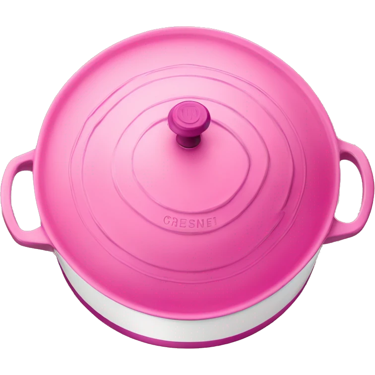 Pink le creuset Dutch oven emoji