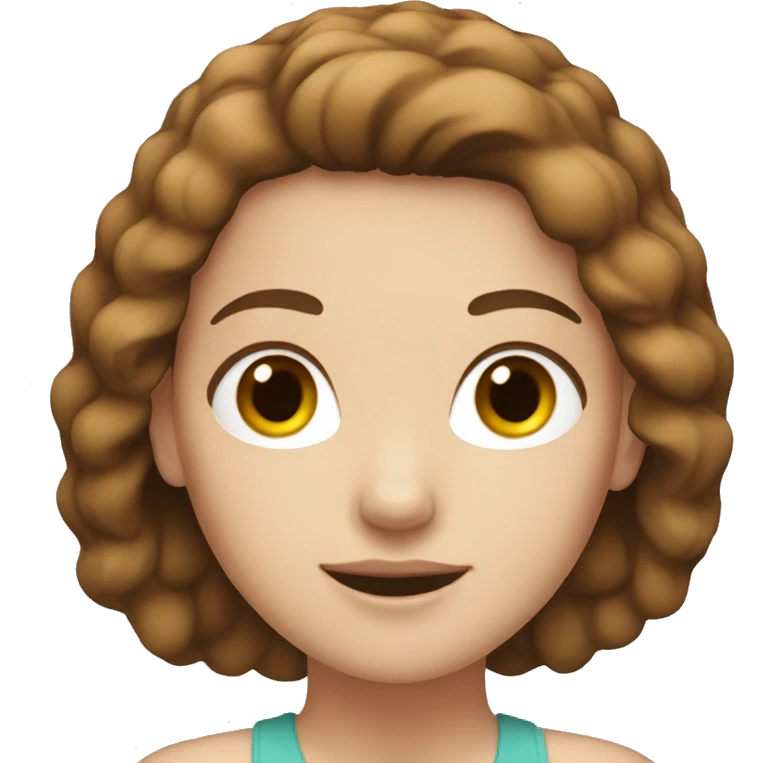 white girl with brown hair  emoji
