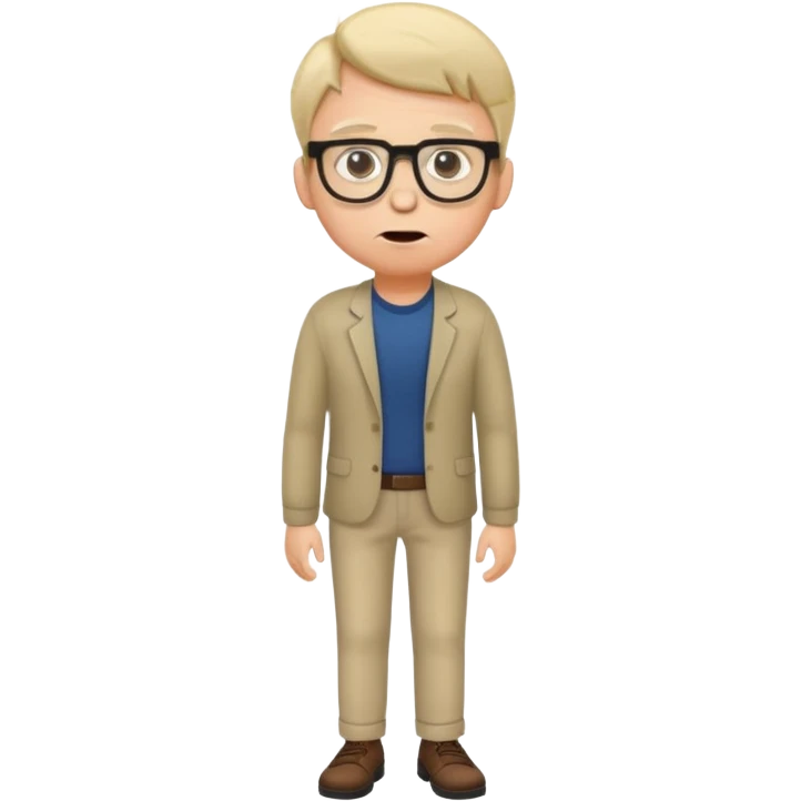 confused man, full body emoji