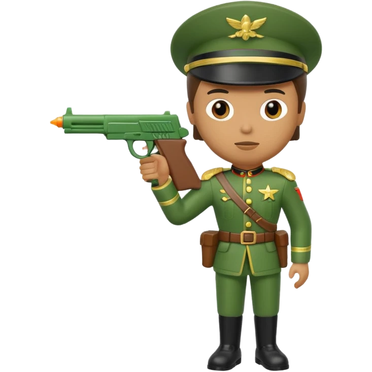 green toy soldier holding gun emoji